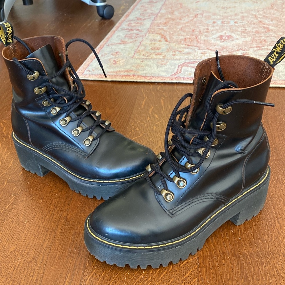 Dr. Martens Black Leona Heeled Boots